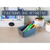 Nat & Jules Matte Grey 6.5 x 4 Ceramic and Bamboo Butter Dish With Knife Lid - 3 of 4