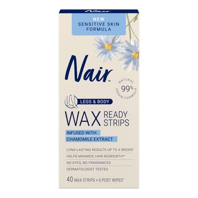 Nair Sensitive Ready Legs & Body Wax Strips - 40ct