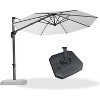 PURPLE LEAF Cantilever Umbrella Round 10'/11' Outdoor Patio Umbrella Aluminum Umbrella with 360°Rotation Adjustable Umbrella With Base - 2 of 4