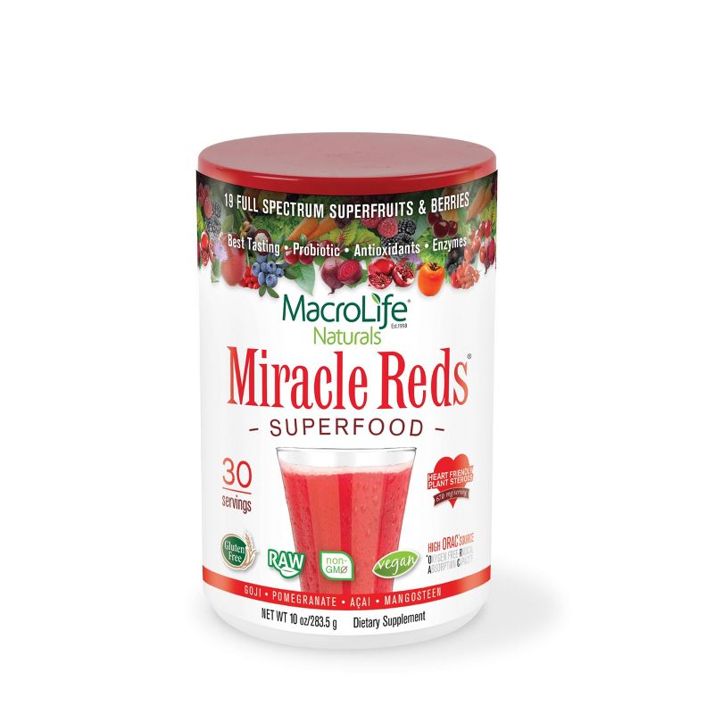 MacroLife Naturals Miracle Reds - Antioxidant Superfood - 10oz, 1 of 2