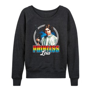 Women's - Star Wars - Princess Leia Lightweight French Terry Wide Neck Long Sleeve Shirt - 1 of 4