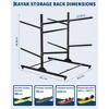 Kayak Storage Rack for 2-6 Kayaks Freestanding Kayak Rack for Outdoor Storage with Movable Wheels,Heavy-Duty Steel Kayak Hanger Holder with Straps - 4 of 4