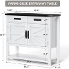 Farmhouse Console Table with 2-Door Cabinet & 2 Drawers, Coffee Bar, Sofa Tables Buffet Sideboard for Kitchen, Hallway, Dining, Living Room - 2 of 4
