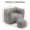 CENGHU Soft Bean Bag Chair with Foam Filling Lazy Sofa with Ottoman Chenille Large Bean Bags for Adults Beanbag Sofa for Living room and Bedroom - 3 of 4