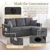 76.38'' Corduroy L-Shaped Sectional Sofa with Pull-Out Storage, Ottoman, USB Charging, and Cup Holders - 4 of 4