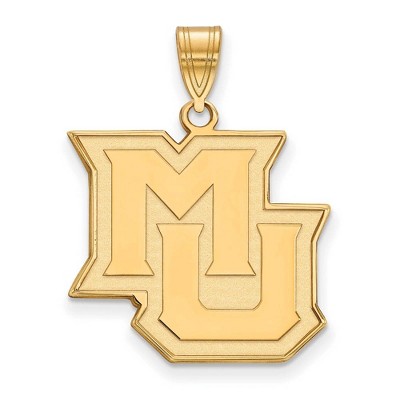 Black Bow Jewelry 14k Yellow Gold Marquette Golden Eagles NCAA Large Pendant