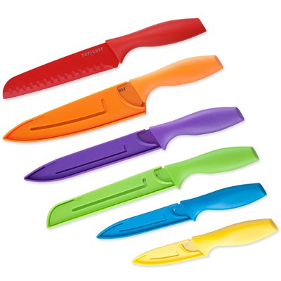 Hastings Home Six Piece Colored Knife Set - Professional Grade