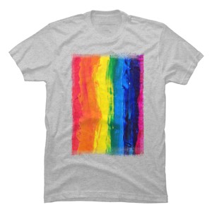 Adult Design By Humans Vertical Artistic Pride Flag By stevej T-Shirt - 1 of 2