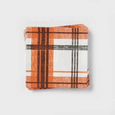20ct Paper Plaid Disposable Beverage Napkins - Threshold™