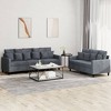 vidaXL Sofa Set with Cushions Couch Armchair for Living Room 2 Piece Velvet - 2 of 4