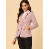 Allegra K Women's Regular Fit Casual Lapel Long Sleeve Denim Pockets Blazer - 2 of 4