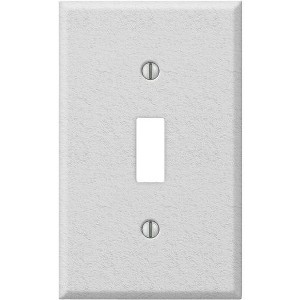 Amerelle PRO 1-Gang Stamped Steel Toggle Switch Wall Plate, White Wrinkle - 1 of 1