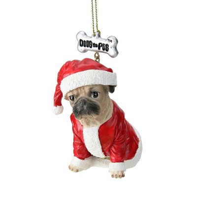 Kurt Adler Black Pug in a Santa Boot Christmas Ornament