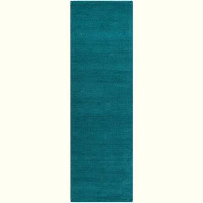 Mark & Day Rennes 2'6"x8' Runner Loomed Indoor Area Rugs Teal: Modern Wool Stripe, Stain-Resistant, Pet Friendly