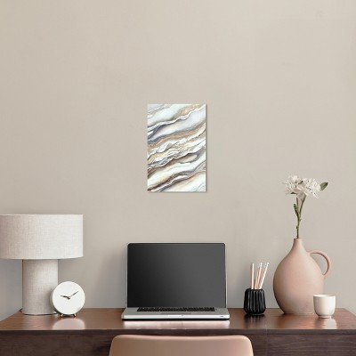 Neutral Abstract Canvas Wall Art in Beige and Gray, 10" x 15"