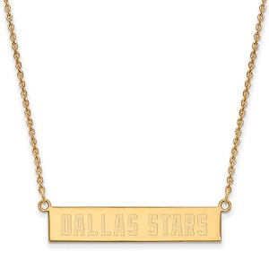 Black Bow Jewelry 14k Yellow Gold Plated Sterling Silver Dallas Stars NHL Necklace 18 Inch - 1 of 4