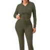 Slickblue Ribbed Zip-Up Cargo Hoodie and Jogger Set for Women - 2 Piece Loungewear, Brown/Blue/Black/Army Green, Size S-XL - 2 of 4