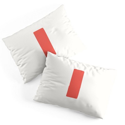Deny Designs Standard April Lane Art Block Red Monogram I Microfiber Printed Pillow Sham