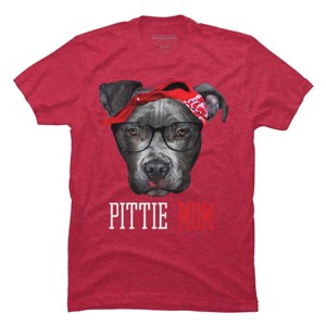 Men's Design By Humans Mother's Day Pittie Mom Pitbull Dog Lovers By dandingroz T-Shirt - 1 of 2