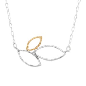 Silpada 'Golden Trail' Sterling Silver with 14K Yellow Gold Plating Necklace, 16" + 2" - 1 of 4