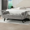 NicBex Bench End of Bed Bench Tufted Flared Arm Bench for Bedroom and Entryway, Gray - 2 of 4