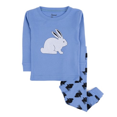 Leveret Two Piece Cotton Pajamas Bunny Blue 4 Year Target