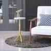 Side Table in White & Gold 22"H – Modern Natural Marble Top & Powder-Coated Iron Base by Zuo Modern - 3 of 4