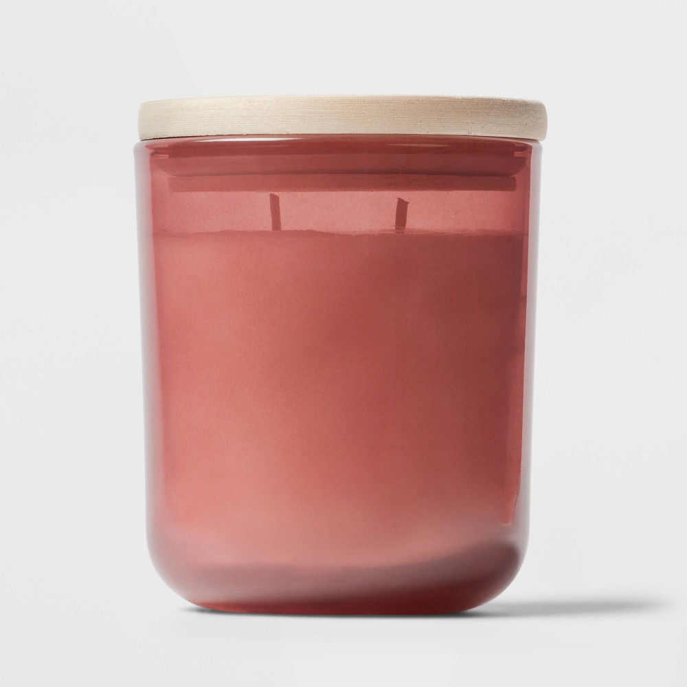 11oz Large Round Bottom Glass with Lid Peony Candle Rose Water & Freesia Pink - Threshold