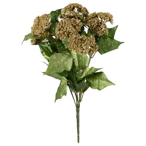 Allstate Floral 18" Champagne Gold Glittered Snowball Artificial Christmas Spray - 1 of 4