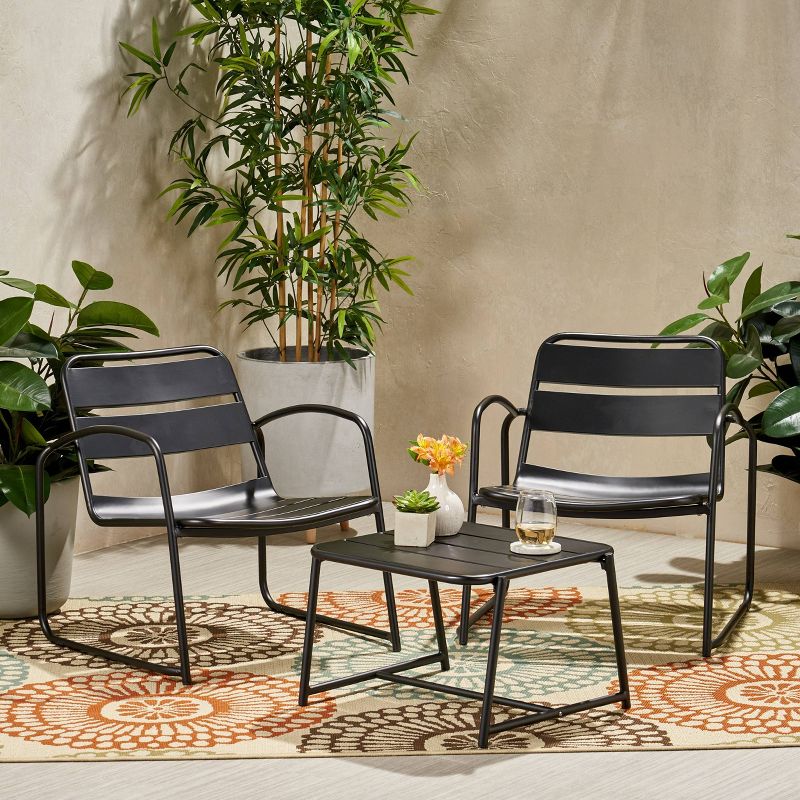Cowan 3pc Iron Modern Chat Set - Christopher Knight Home, 3 of 7