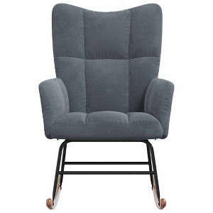 vidaXL Rocking Chair Accent Side Chair Padded Seat for Living Room Velvet - 1 of 4