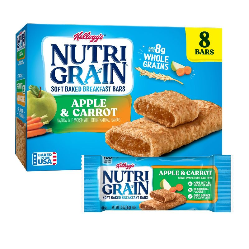 Nutri Grain Fruit &#38; Veggie Soft Baked Breakfast Bars - Apple Carrot - 8ct/9.8oz, 1 of 8