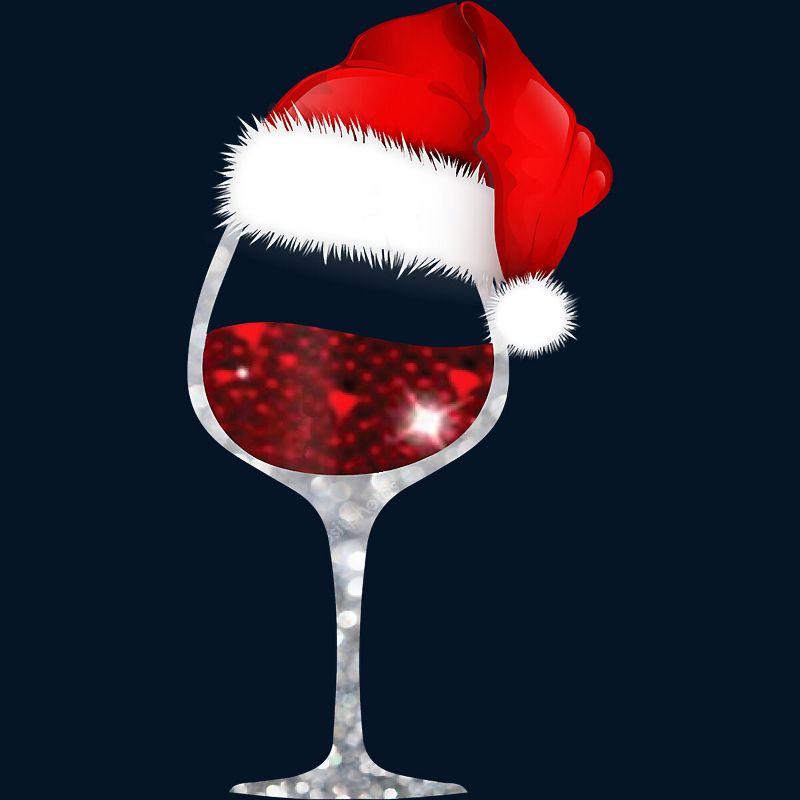 Men's Design By Humans Wine Glass Xmas Tee Christmas Wine lovers Santa Hat Gift T-Shirt By NekoShop Tank Top, 2 of 4