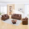 Faux Leather Upholstered 3 Pieces Living Room Set chair,Loveseat and Sofa - Morden Fort - 2 of 4