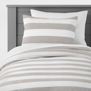 Rugby Striped Kids' Duvet Cover - Pillowfort™ - 1 of 4