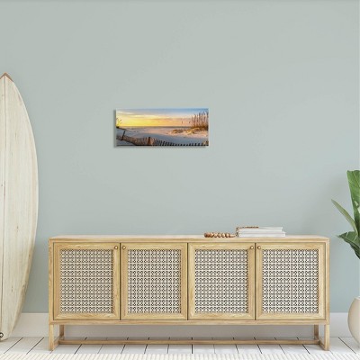 Panoramic Coastal Beach Sunrise Yellow Canvas Print, 24 x 10