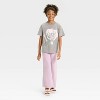 Girls' Short Sleeve Oversized Rose Graphic T-Shirt - Cat & Jack™ - Gray - 4 of 4