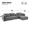 124" Chenille Modular L-Shaped Sectional Sofa with Storage Console, Movable Ottoman, USB & Wireless Charging - 3 of 4