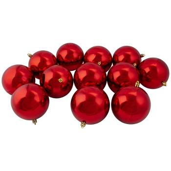 Northlight 12ct Shatterproof Shiny Christmas Ball Ornament Set 4" - Red