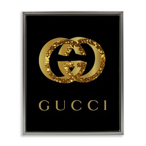 Stupell Industries Chic Black Fashion Symbol Framed Floater Canvas Wall Art - 1 of 4