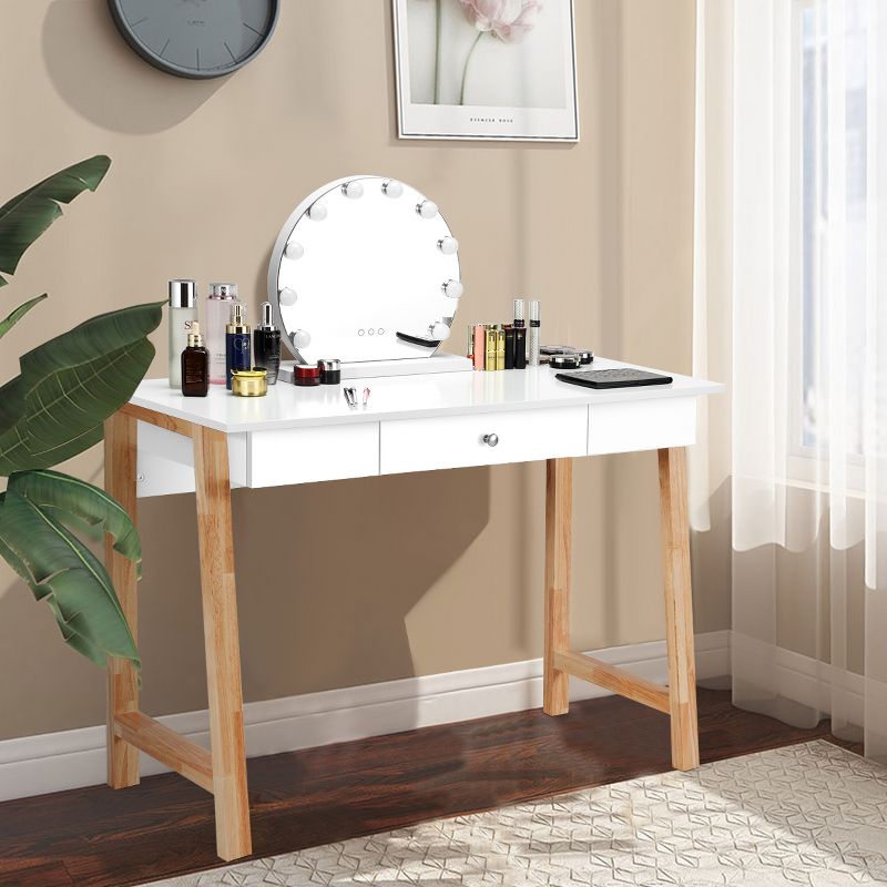 Computer Desk Laptop PC Writing Table Makeup Vanity Table w/Drawer and Wood Legs, 5 of 11