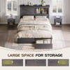 AMERLIFE 47.2" H Bed Frame with Bookcase Headboard, Charging Station, 2 Drawers - 4 of 4