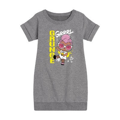 - LOL Surprise! - Grunge Grrrl Graphic Short Sleeve Fleece Dress