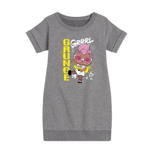 - LOL Surprise! - Grunge Grrrl Graphic Short Sleeve Fleece Dress - 1 of 4