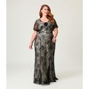Unique Vintage Women's Plus Flutter Sleeve Gown - 4 of 4
