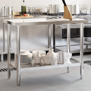 vidaXL Bistro Table Black 15.7"x27.5" Metal - 1 of 4