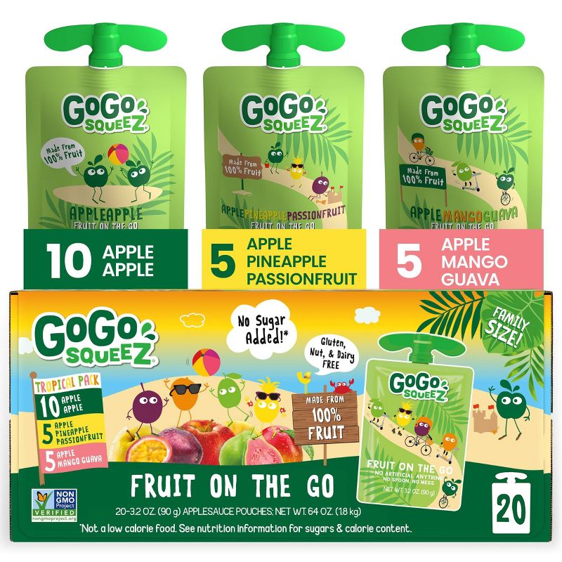 GoGo squeeZ Fruit Tropical Pack - 20ct, 1 of 10