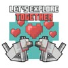 Womens Minecraft Valentine's Day Wolf Let's Explore Together T Shirt - 2 of 4
