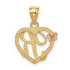 Black Bow Jewelry 14k Two Tone Gold Grace Collection 15mm Heart Initial R Pendant - 3 of 4