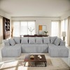 130'' U-Shaped Modular Sectional Sofa, Striped Corduroy Fabric Couch with Reversible Chaise, No Assembly, Deep Seats, Custom Layout for Living Room - 4 of 4